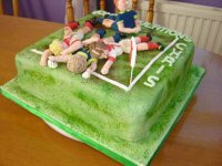 Rugby Scrum Cake